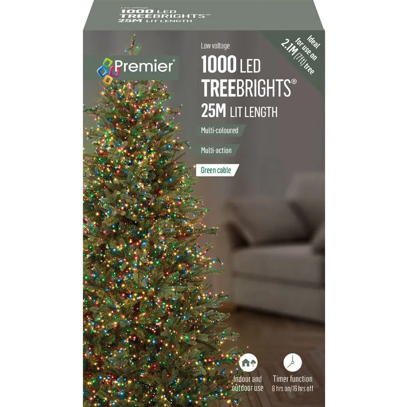1000 Premier LED TreeBrights Christmas Tree Lights - Multi-Coloured (C27)