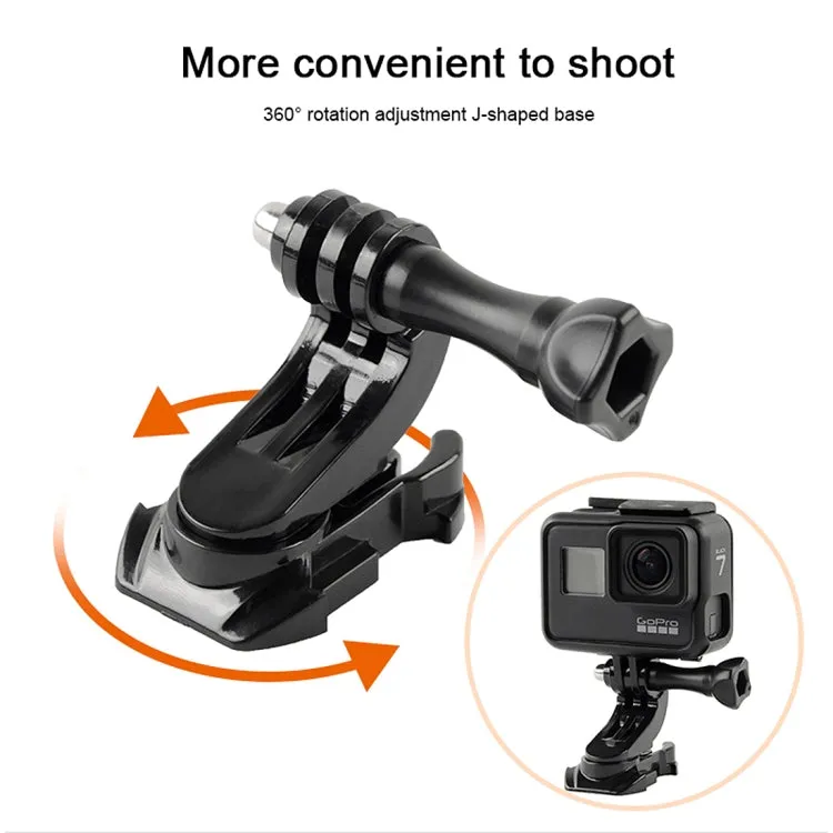 360° Rotatable J Hook Rotation Turntable Quick Release Buckle Mount for GoPro 11 10 9 8 7 6 5 4 4k Eken AKASO SJCAM YI and Other Action Cameras