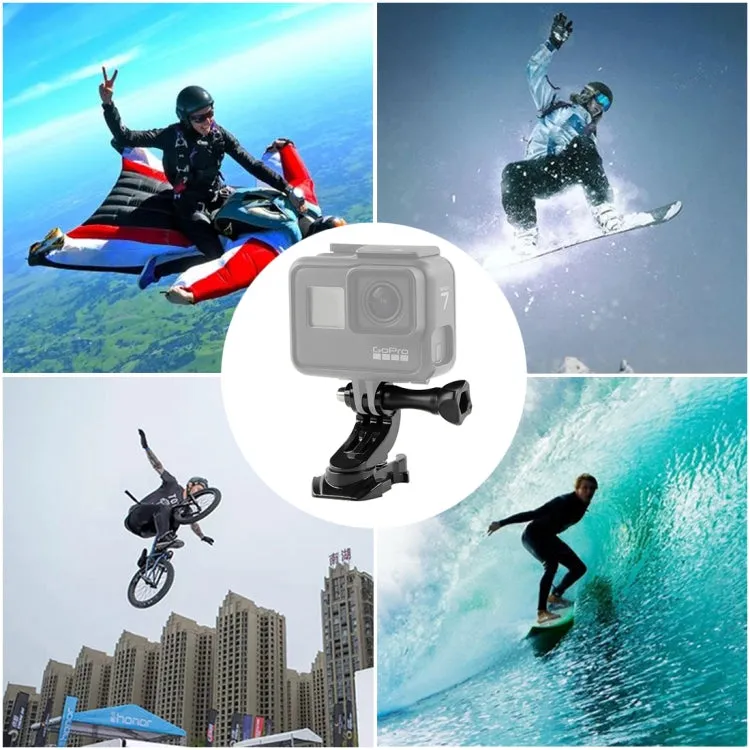 360° Rotatable J Hook Rotation Turntable Quick Release Buckle Mount for GoPro 11 10 9 8 7 6 5 4 4k Eken AKASO SJCAM YI and Other Action Cameras