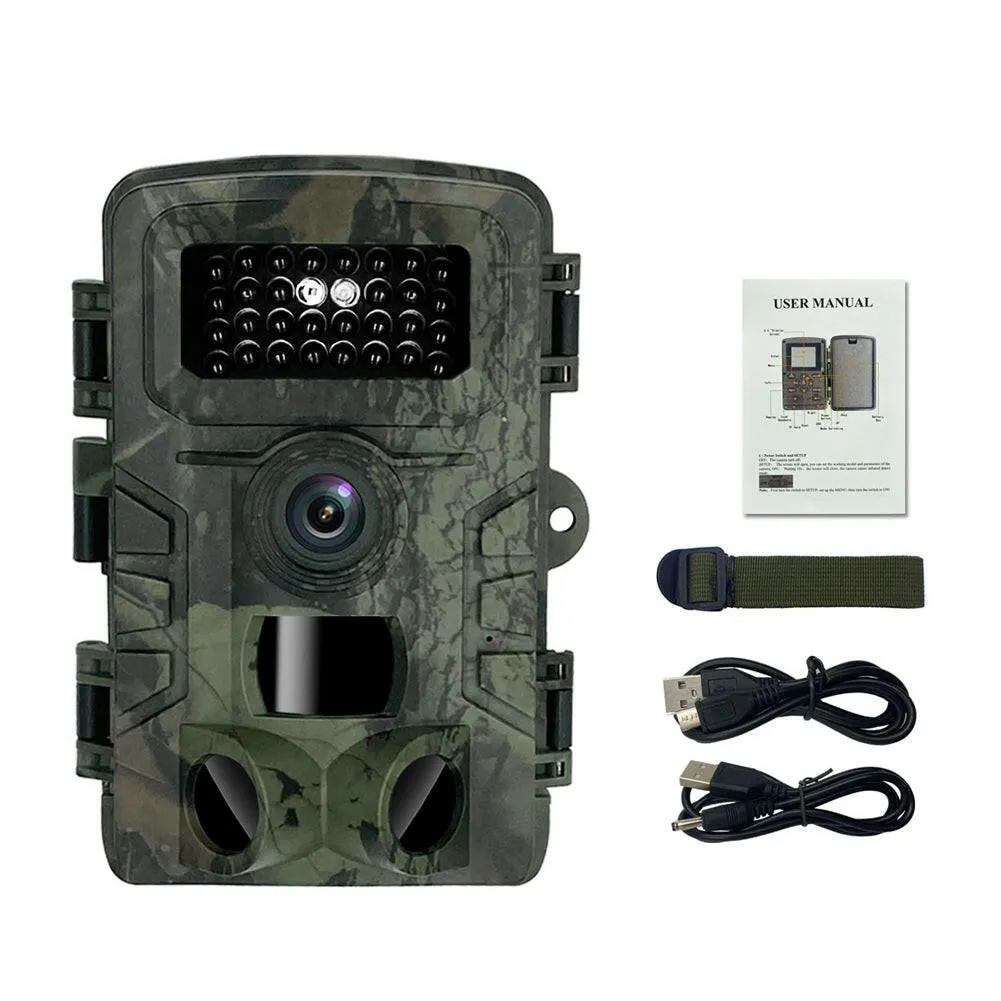 36MP 1080P  Day Night Photo Video Taking Camera Multi-function Outdoor Huntings Animal Observation House Monitoring Camera IP54 Waterproof 2.0 Inch Display 12 Languages with 34 Infrared Lights Camera