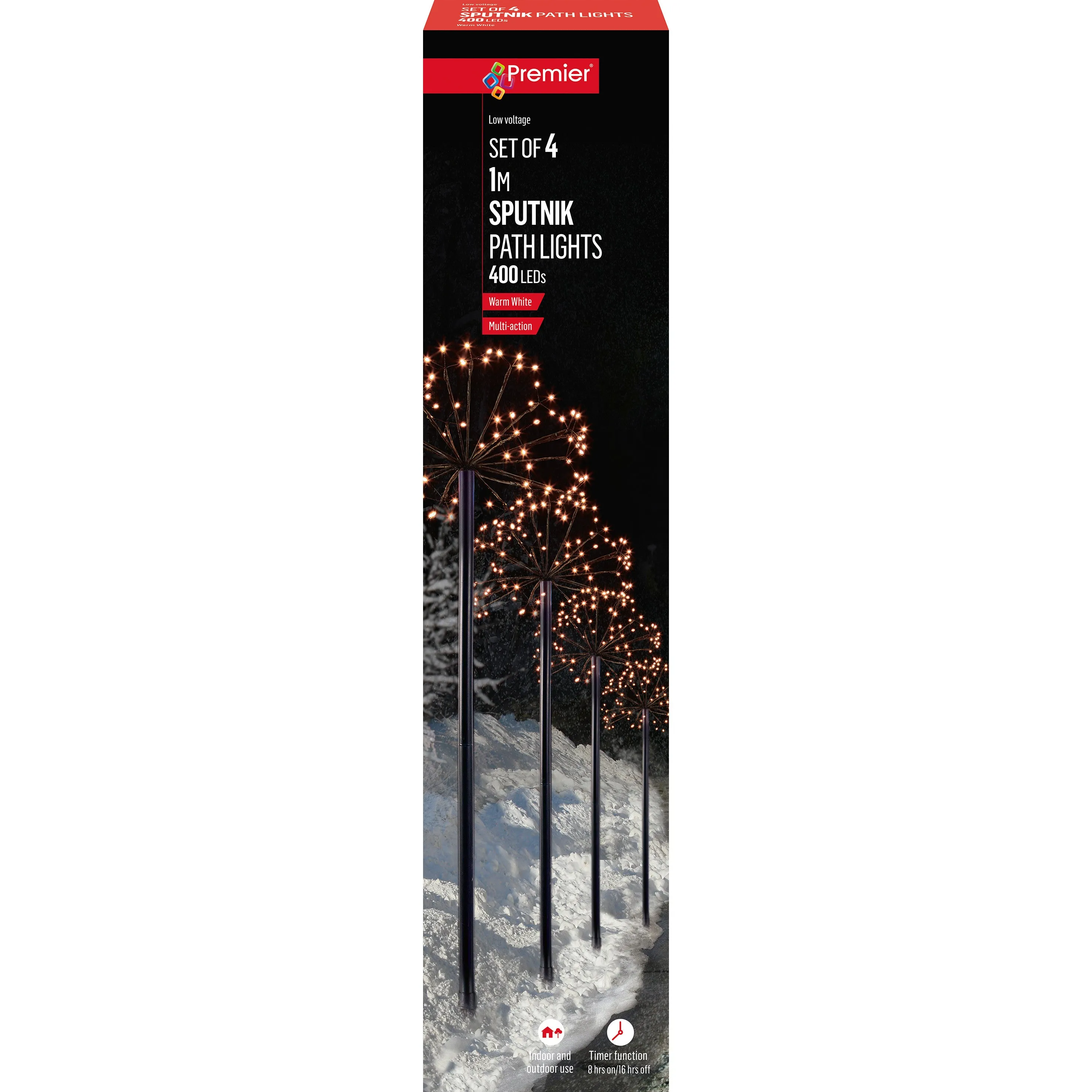 400 LEDs Multi Action Sputnik Path Finders Set of 4- Warm White