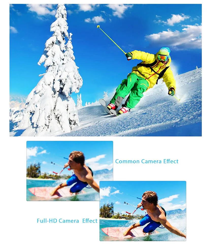 4K Ultra HD 12 Megapixel 170° Wide Angle Lens Action Camera - 1080p Wifi Sports Camera