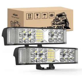 6.5 Inch 60W Side Shooter Quadruple Row Spot Flood LED Light Bars (Pair)