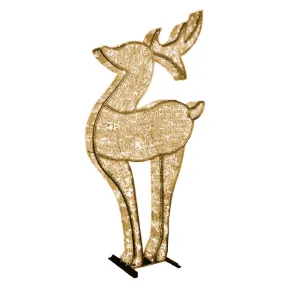 7' 3D Gold LED Deer, Warm White Lights