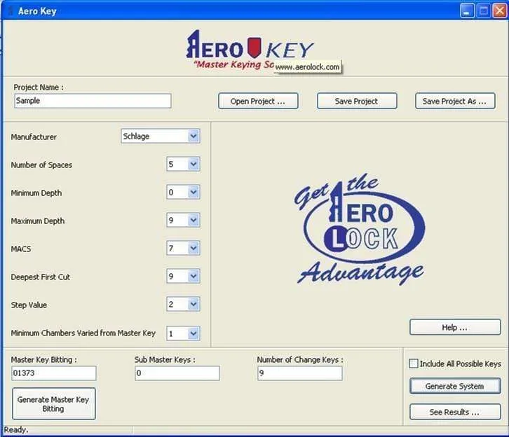 Aero Key Master Keying Software