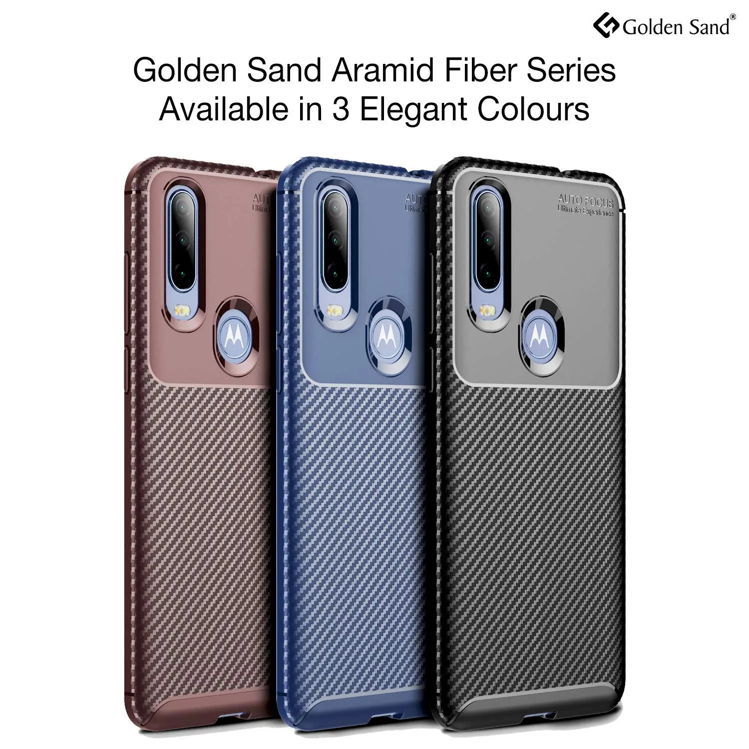 Aramid Fibre Series Shockproof Armor Back Cover for Moto One Action 6.3 inch, Black