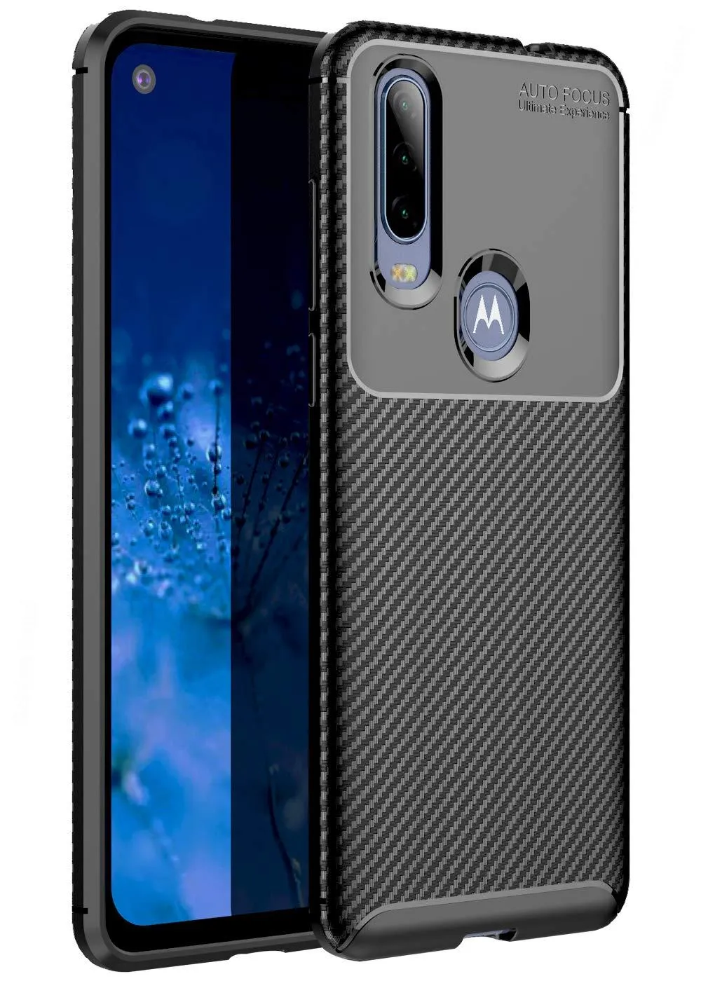 Aramid Fibre Series Shockproof Armor Back Cover for Moto One Action 6.3 inch, Black