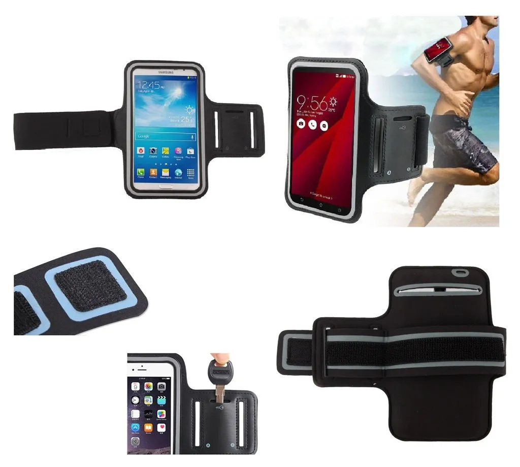 Armband Professional Cover Neoprene Waterproof Wraparound Sport with Buckle for Motorola One Action (2019) - Black