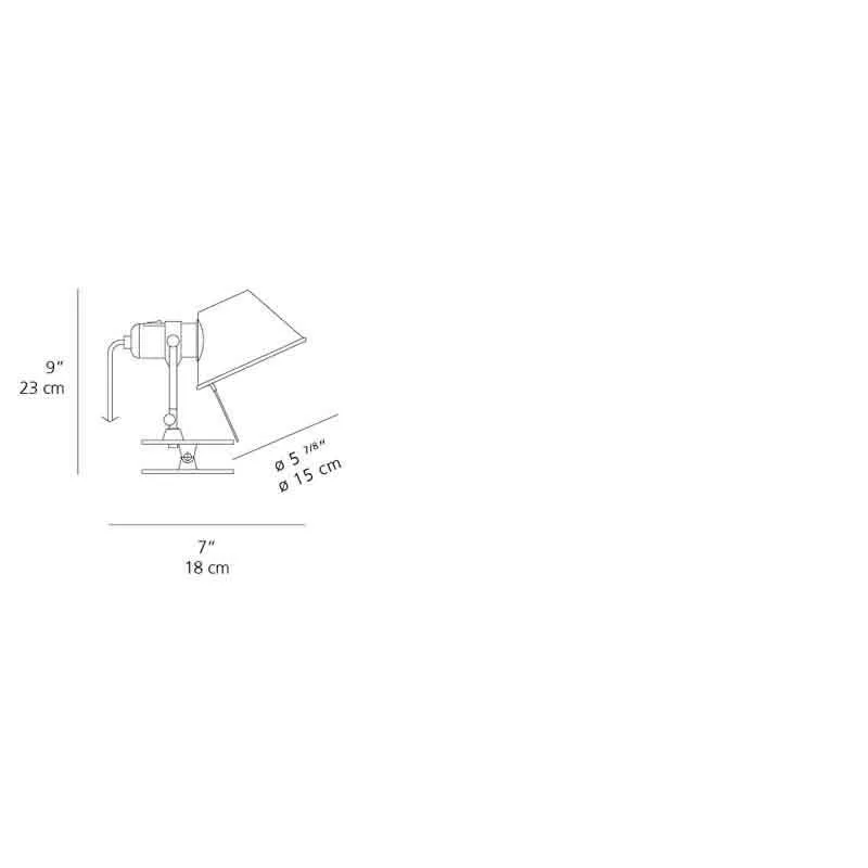 Artemide A005808 Tolomeo Clip Spot Max 100W E26 Aluminum Wall/Ceiling Light
