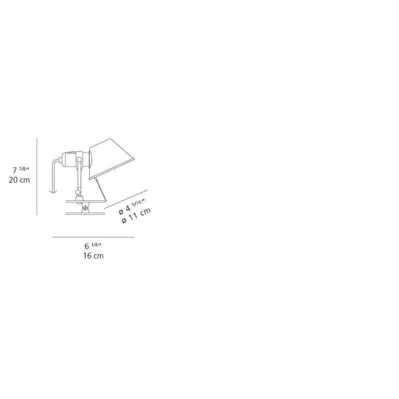 Artemide A043808 Tolomeo Micro Clip Spot 8W LED Aluminum Wall/Ceiling Light
