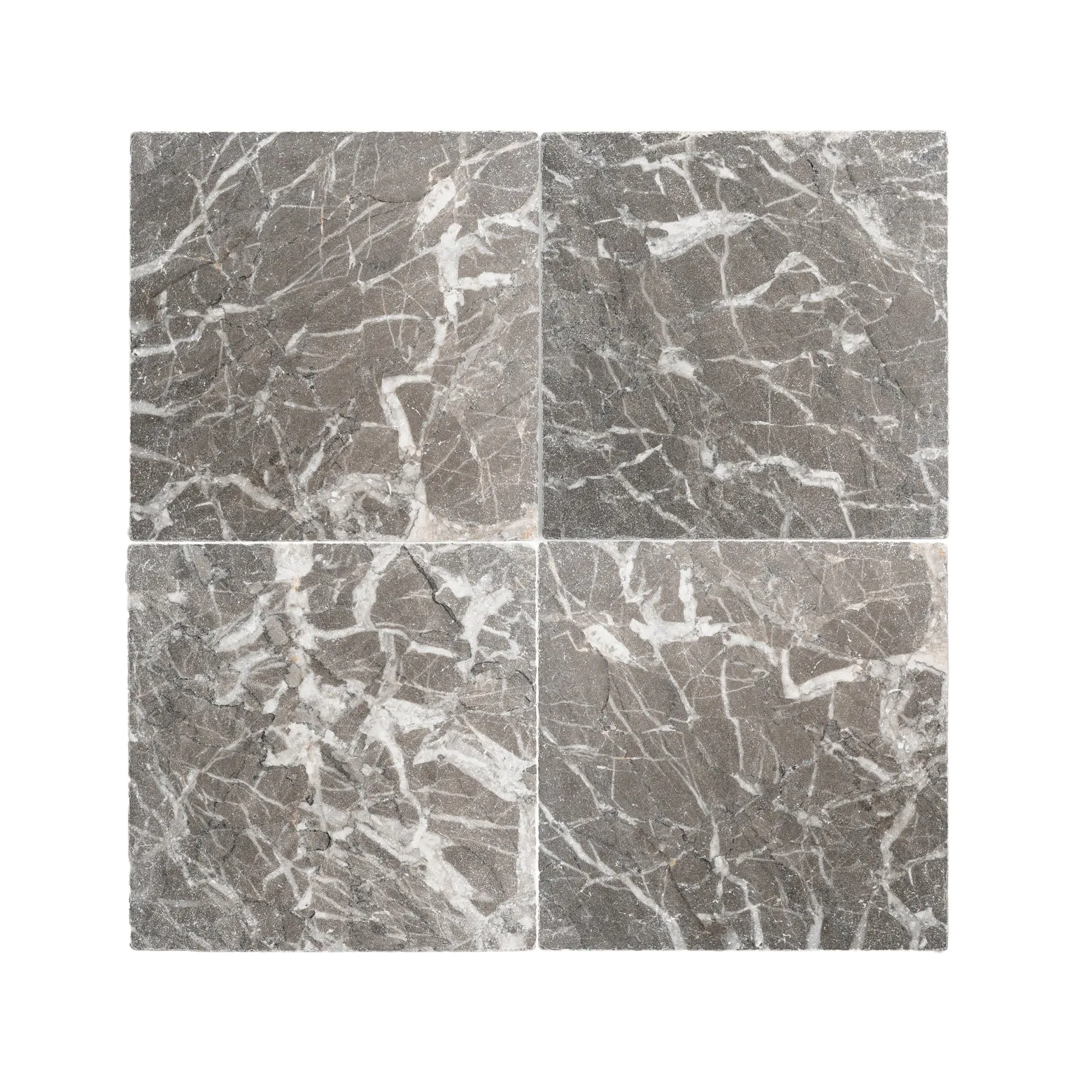 Atlas Grey 18x18 Moroccan Marble | Tumbled & Honed