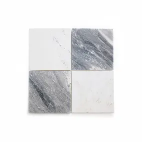 Bardiglio Grey 12x12 Tumbled & Casablanca Carrara 12x12 Tumbled Checkerboard Bundle