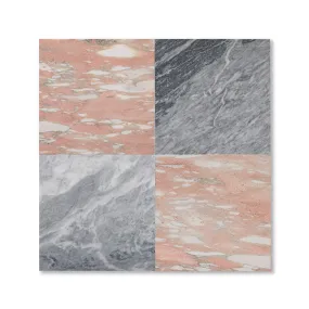 Bardiglio Grey & Norwegian Rose 12x12 Marble Tile | Honed –  Checkerboard Bundle
