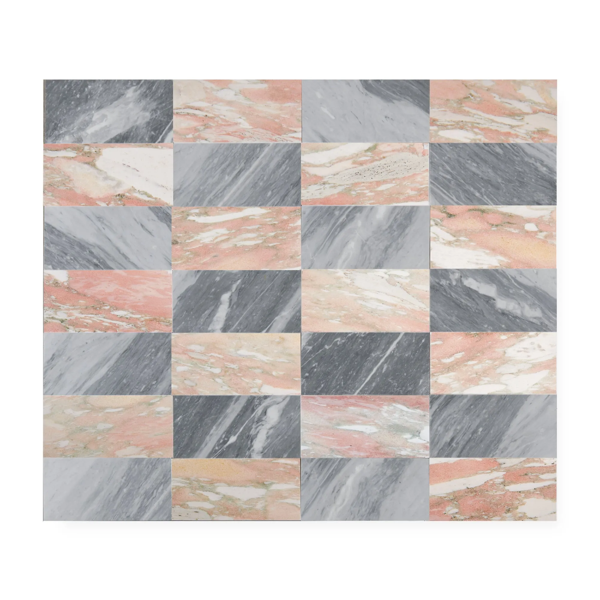 Bardiglio Grey & Norwegian Rose 6x12 | Honed – Checkerboard Bundle