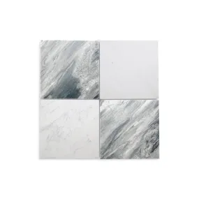Bardiglio Grey Light 18x18 & Casablanca Carrara 18x18 Honed Checkerboard Bundle