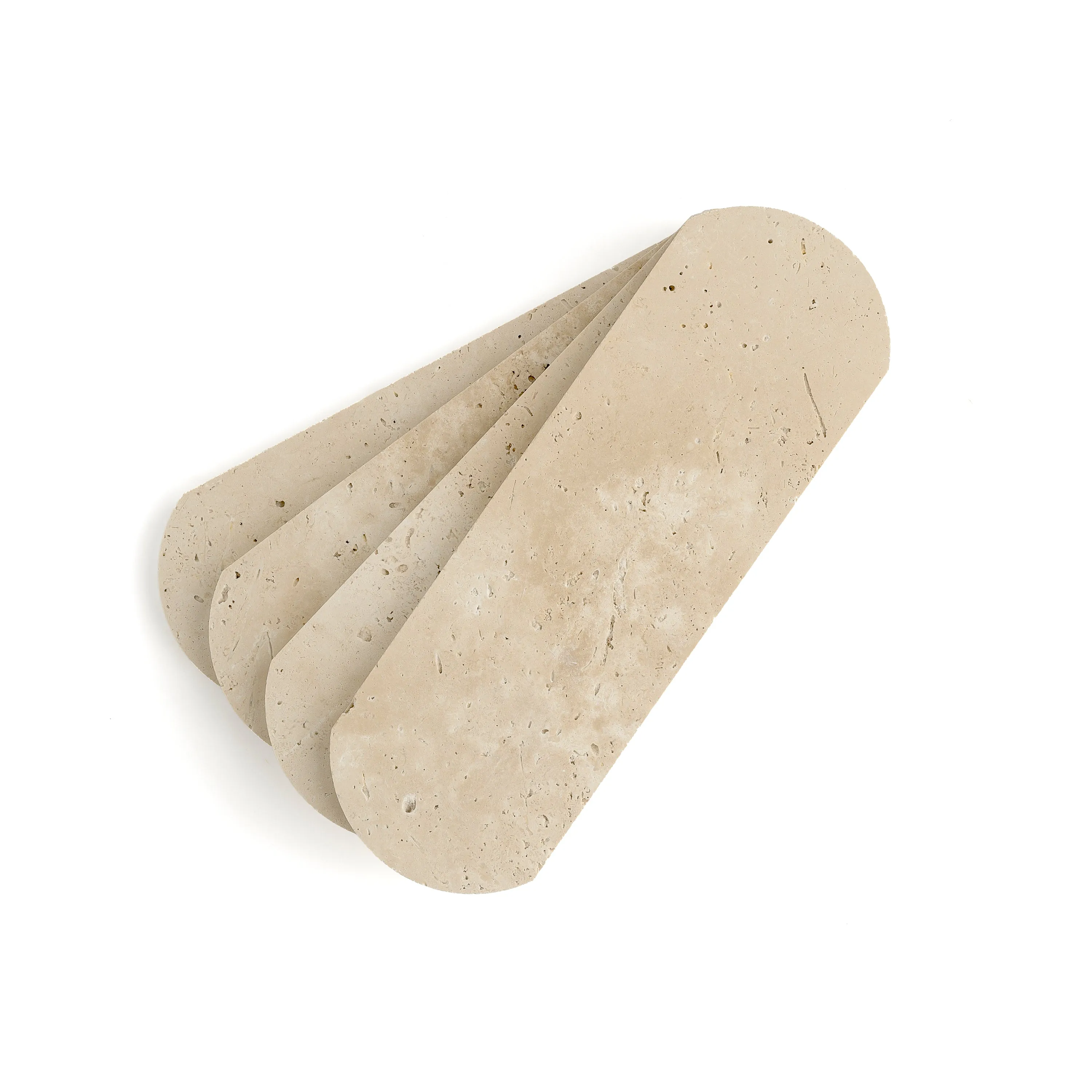 Beige Travertine 3x9 Oval Tile | Honed