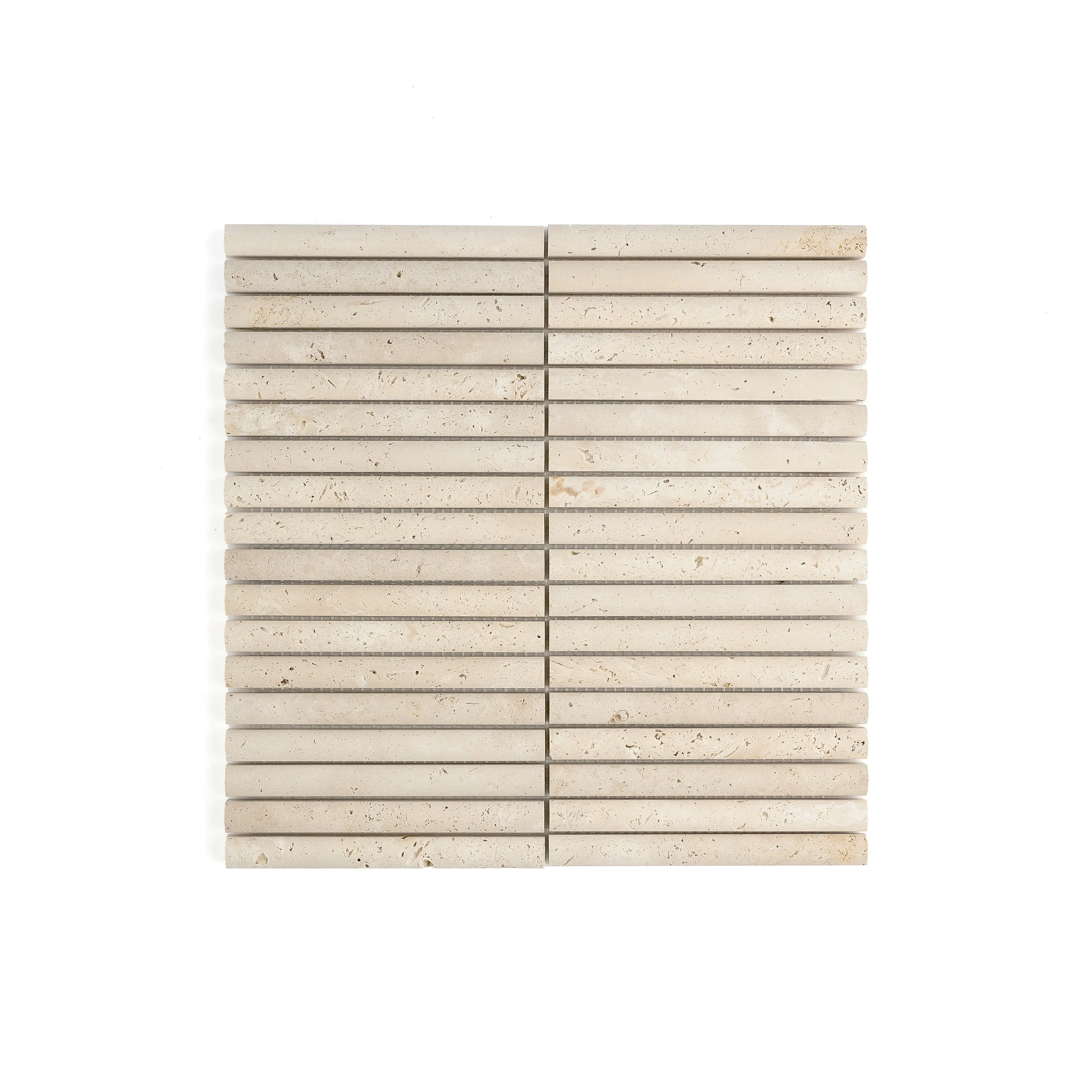 Beige Travertine Cabochon Pencil Mosaic Tile | Honed
