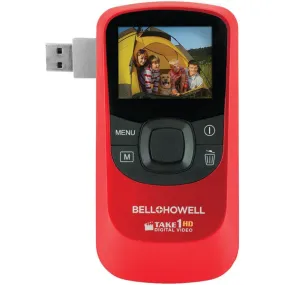 BELL HOWELL T10HD-R 5.0-Megapixel 1080p Take1HD Digital Video Camcorder with Flip-out USB (Red)