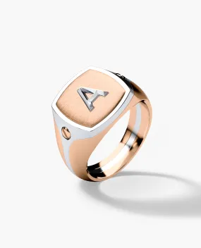 BETZ Two-Tone Gold Initial Signet Ring - Version 1