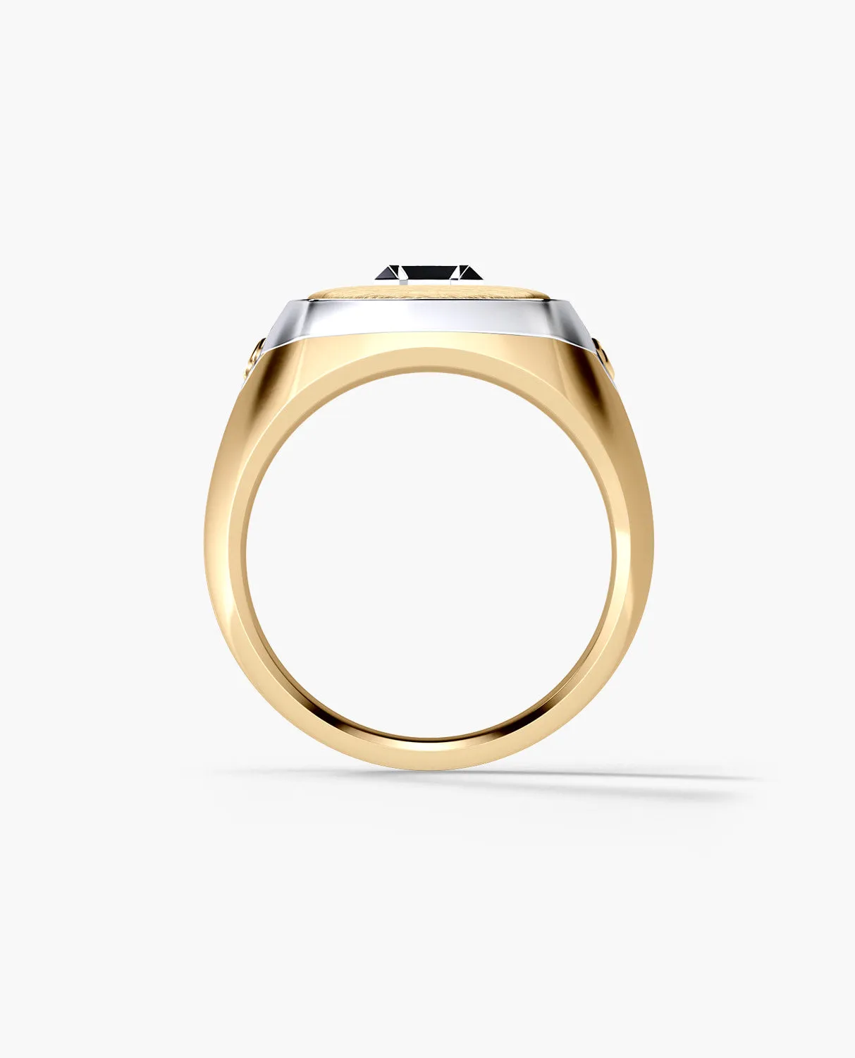 BETZ Two-Tone Gold Initial Signet Ring - Version 2