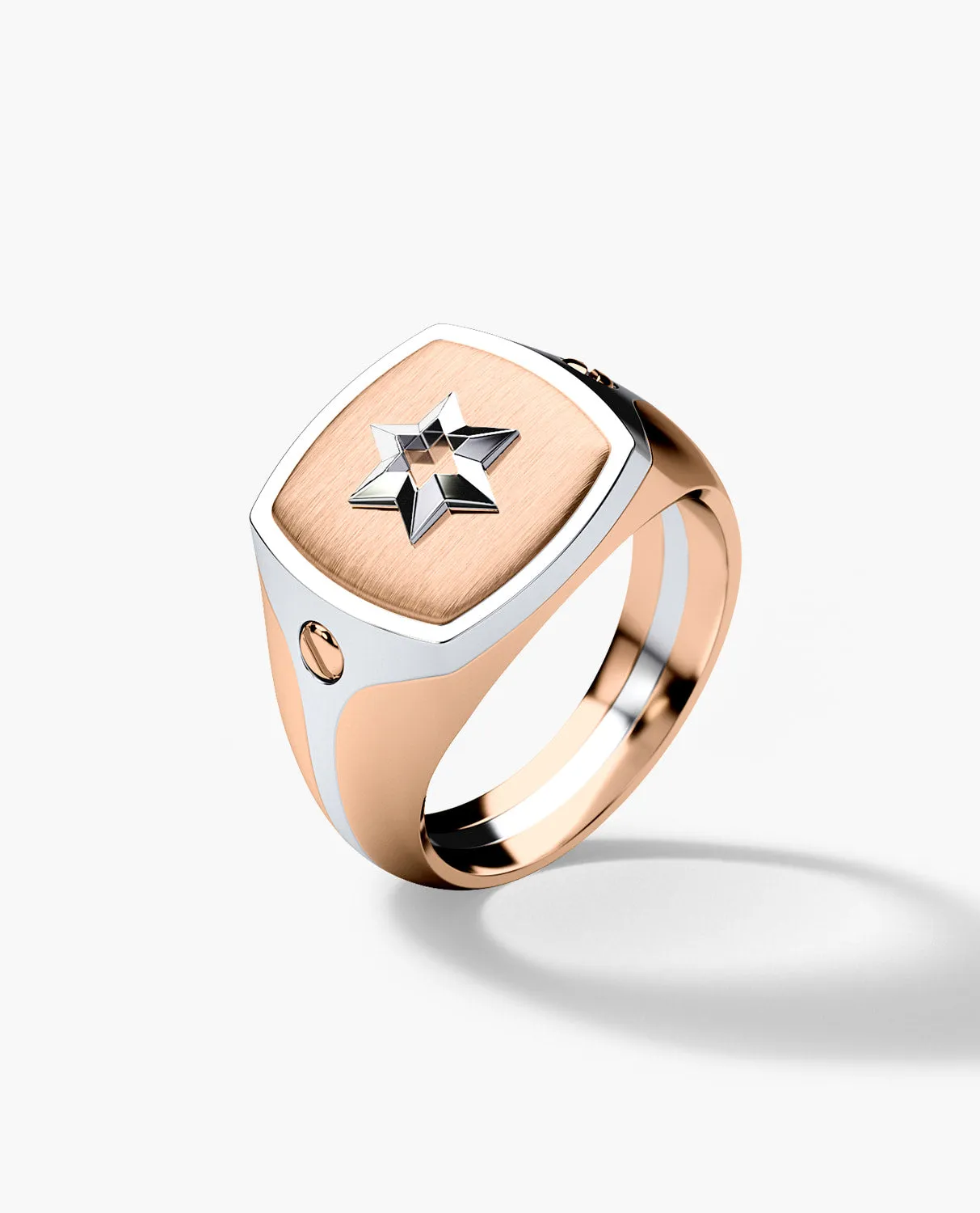 BETZ Two-Tone Gold Religious Signet Ring - Version 1