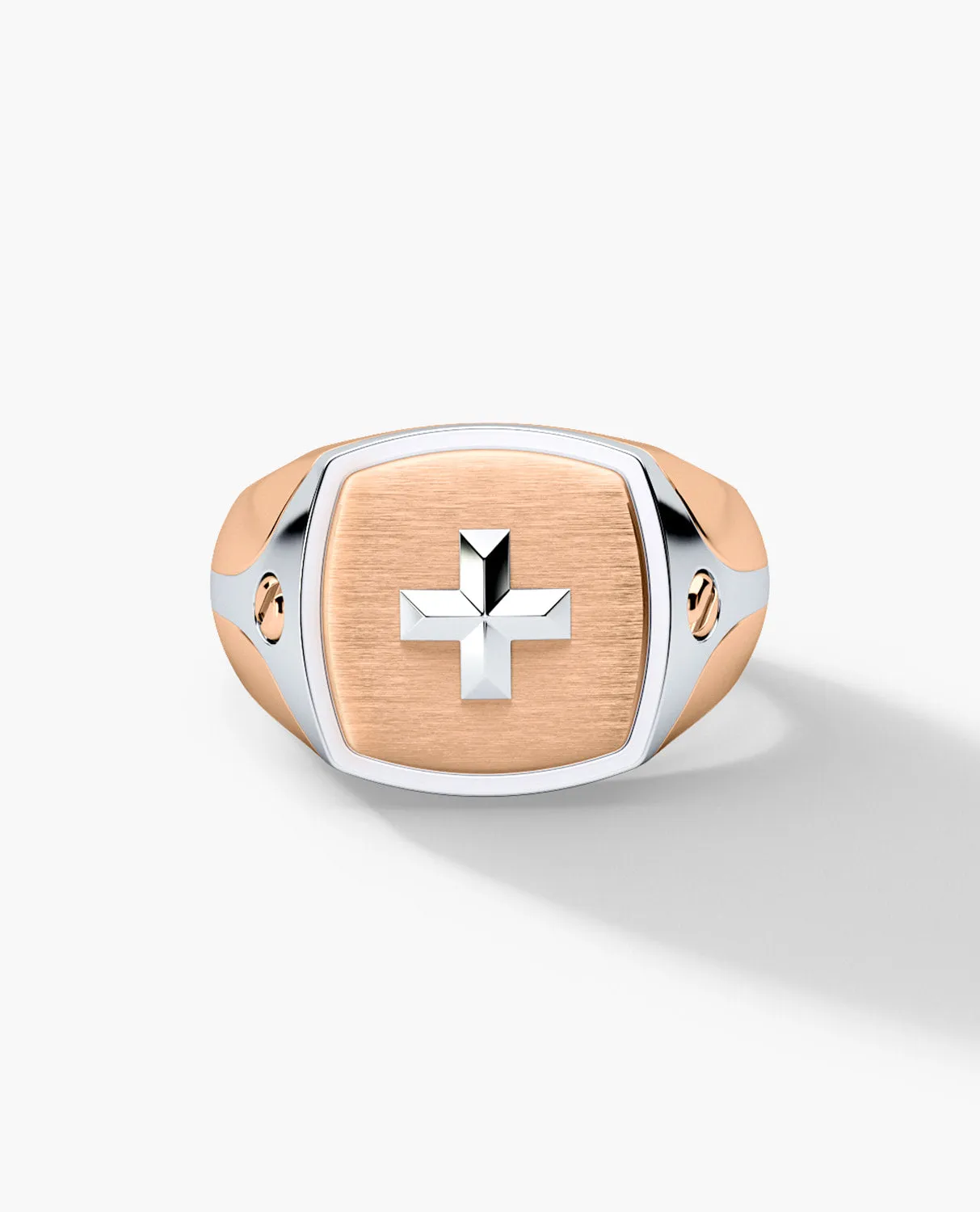 BETZ Two-Tone Gold Religious Signet Ring - Version 1