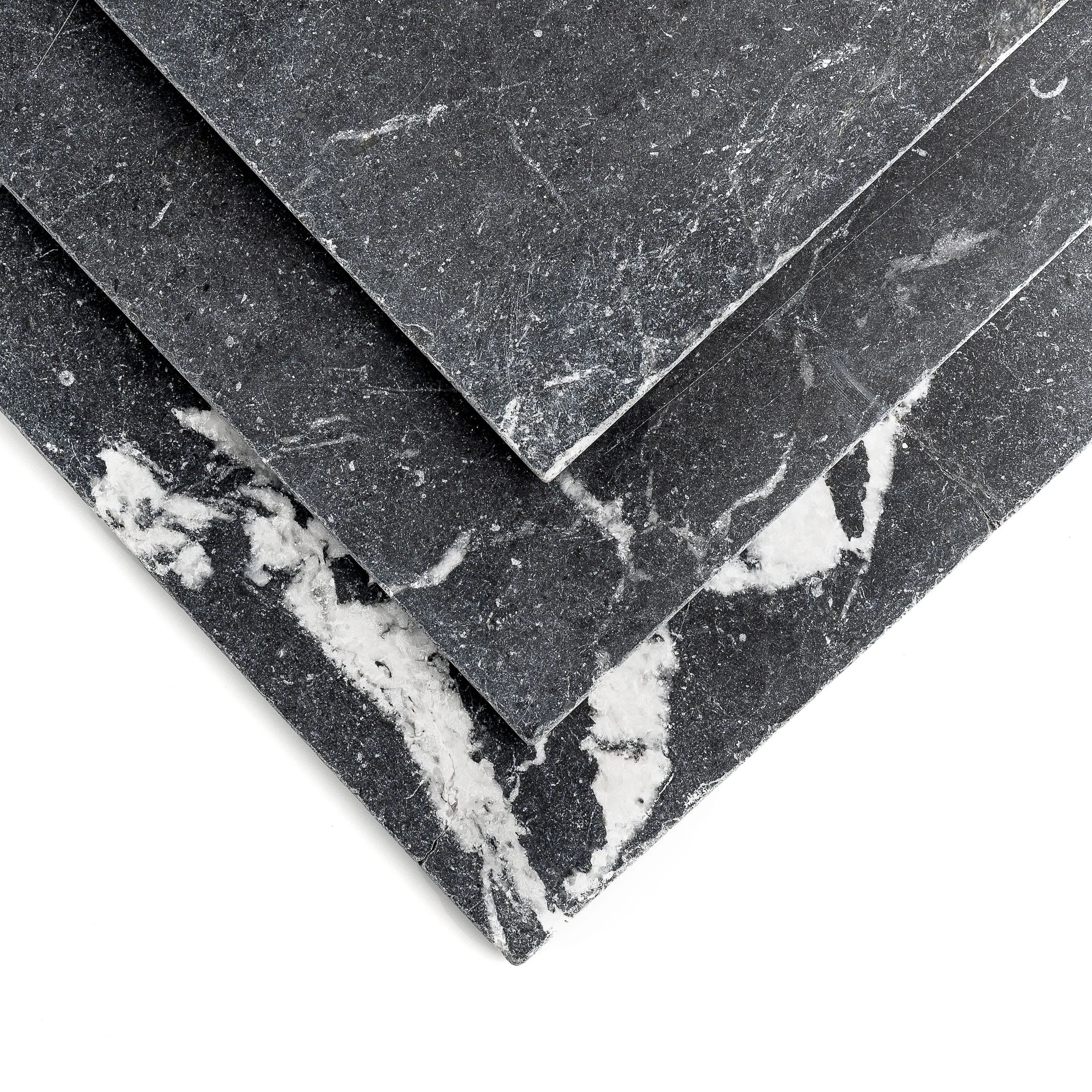 Black 12x12 Moroccan Marble | Tumbled & Honed