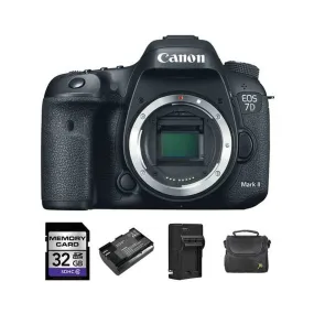 Canon EOS 7D Mark II DSLR Camera   2 Batteries, 32GB Card Bundle