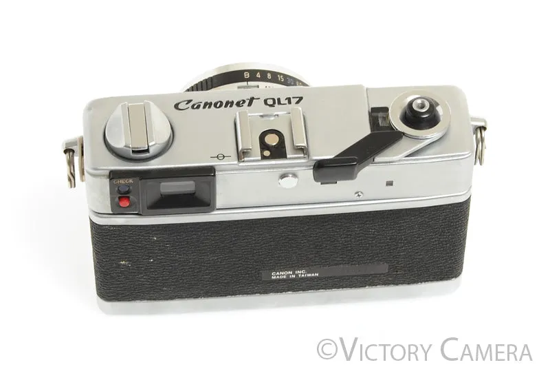 Canonet QL17 QL-17 GIII 35mm Rangefinder Camera w/ 40mm f1.7 Lens -New Seals-