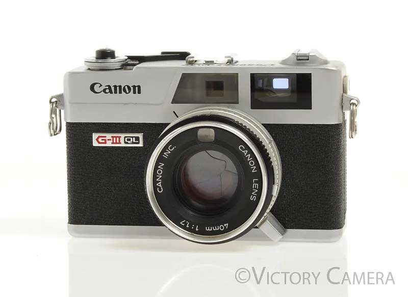Canonet QL17 QL-17 GIII 35mm Rangefinder Camera w/ 40mm f1.7 Lens -New Seals-