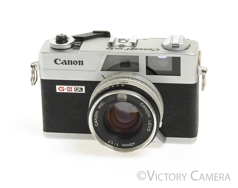Canonet QL17 QL-17 GIII 35mm Rangefinder Camera w/ 40mm f1.7 Lens -New Seals-