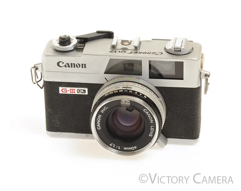 Canonet QL17 QL-17 GIII Rangefinder Camera -Clean, New Seals-