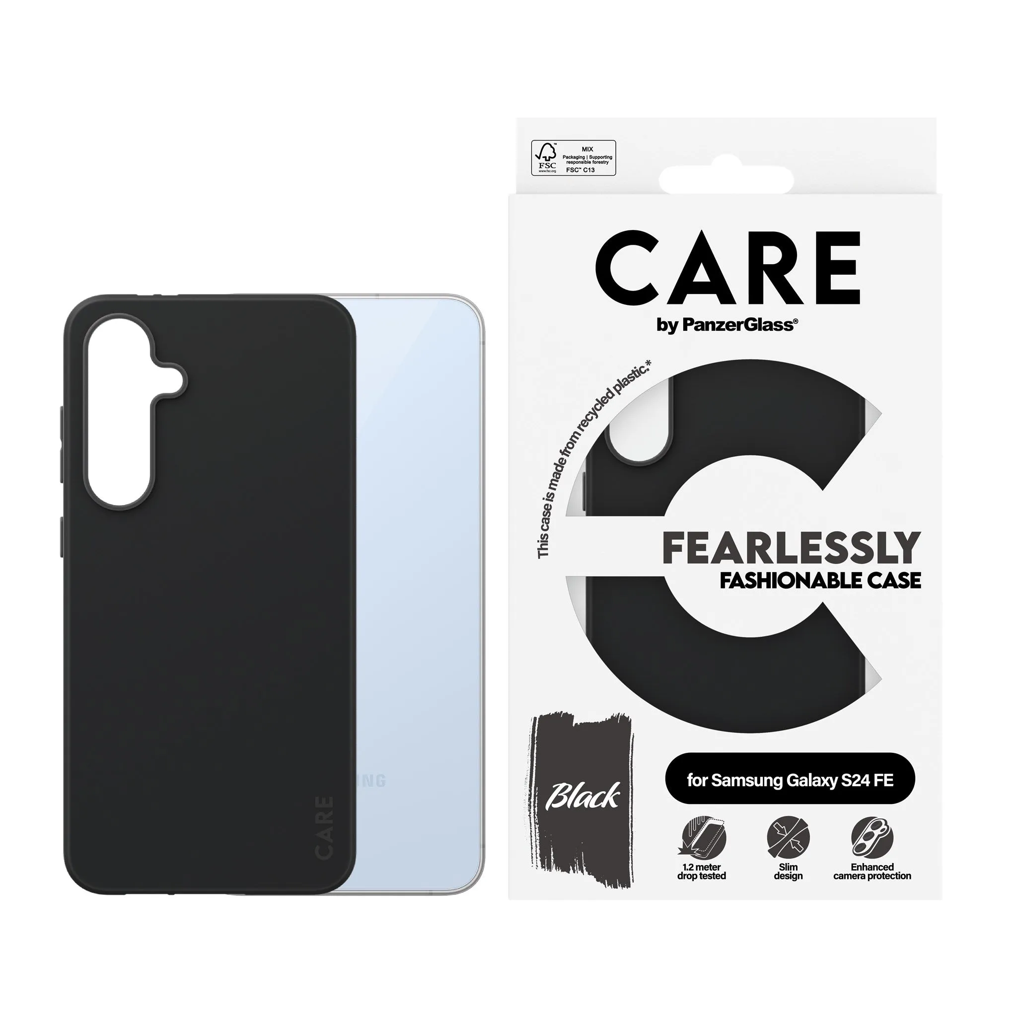 CARE by PanzerGlass® Fashionable Case Black Samsung Galaxy S24 FE