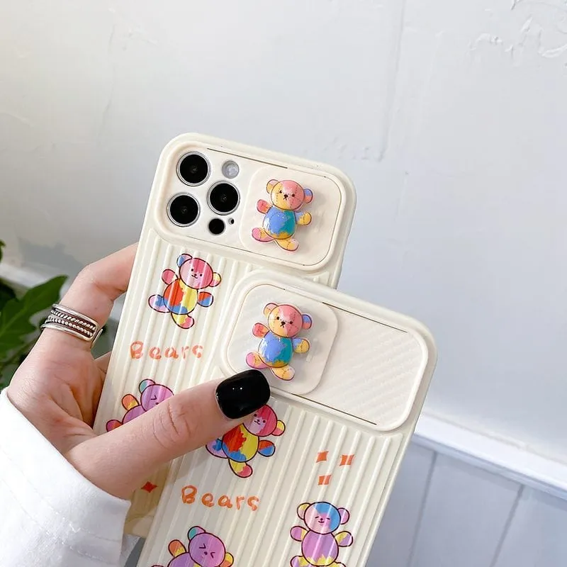 Cute 3D Bear Painted iPhone Case