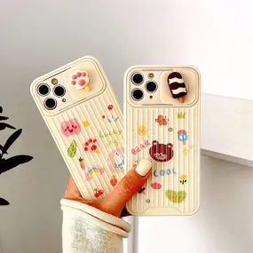 Cute 3D Bear Painted iPhone Case