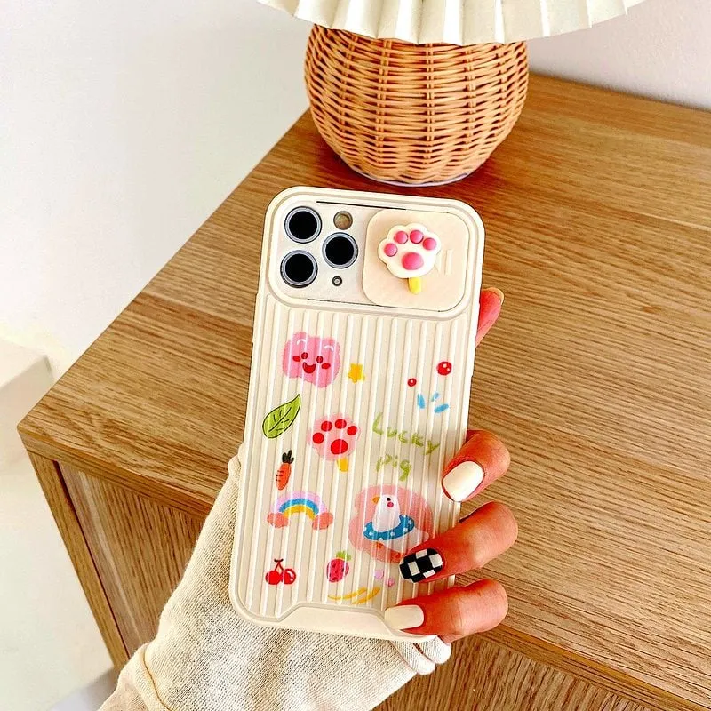 Cute 3D Bear Painted iPhone Case