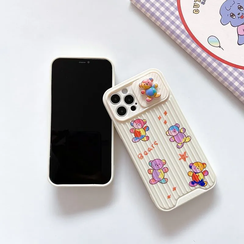Cute 3D Bear Painted iPhone Case