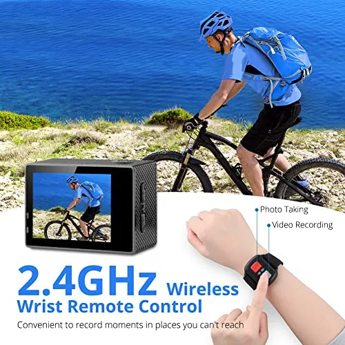 Dragon Touch 4K Action Camera 20MP Vision 3 Underwater Waterproof Camera