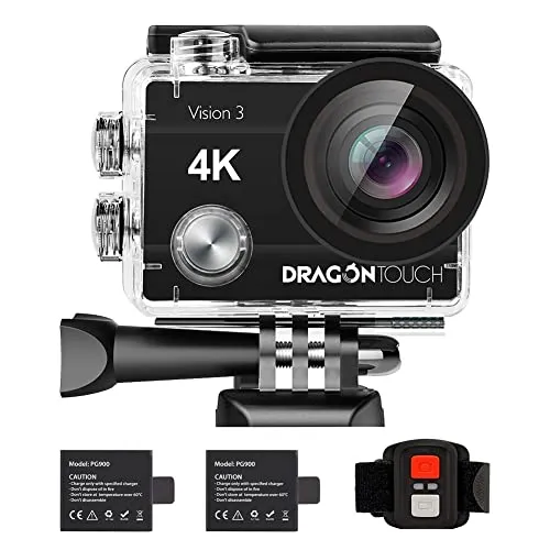 Dragon Touch 4K Action Camera 20MP Vision 3 Underwater Waterproof Camera