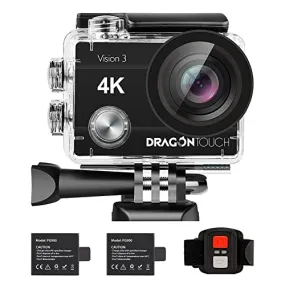 Dragon Touch 4K Action Camera 20MP Vision 3 Underwater Waterproof Camera