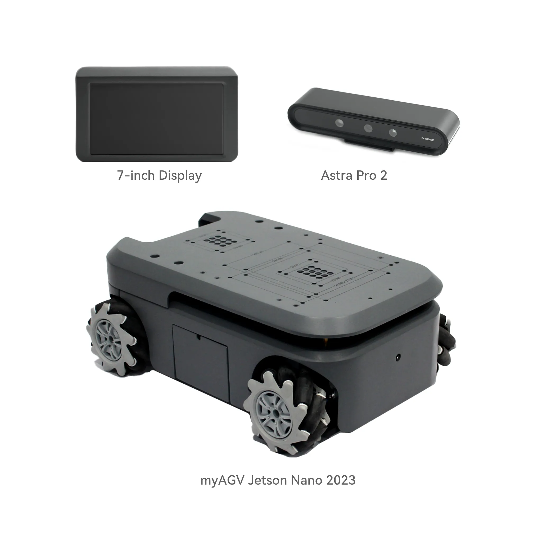 Elephant Robotics myAGV 2023 Jetson Nano - Mobile Chassis Autonomous Navigation Robot Kit 2D/3D Mapping, Smart 4-Wheel Drive Vehicle with Gamepad