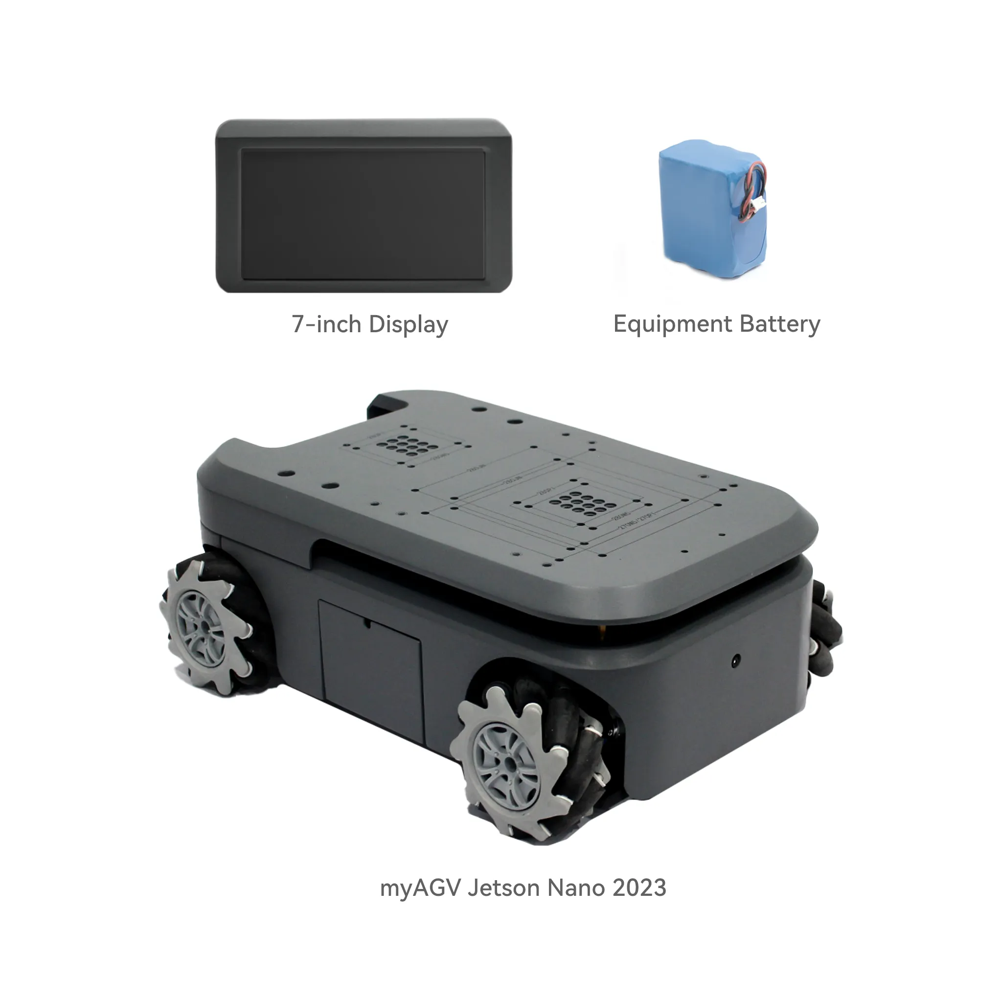 Elephant Robotics myAGV 2023 Jetson Nano - Mobile Chassis Autonomous Navigation Robot Kit 2D/3D Mapping, Smart 4-Wheel Drive Vehicle with Gamepad