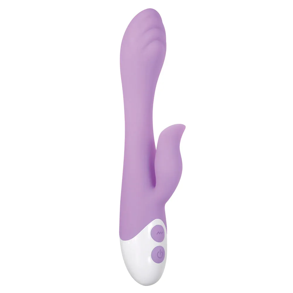 Evolved Pleasing Petal Rechargeable Silicone Flicking Dual Stimulator Light Purple