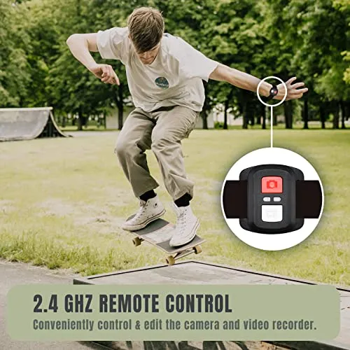 Exprotrek Action Camera 4K 60FPS with Touch Screen, EIS 170 °