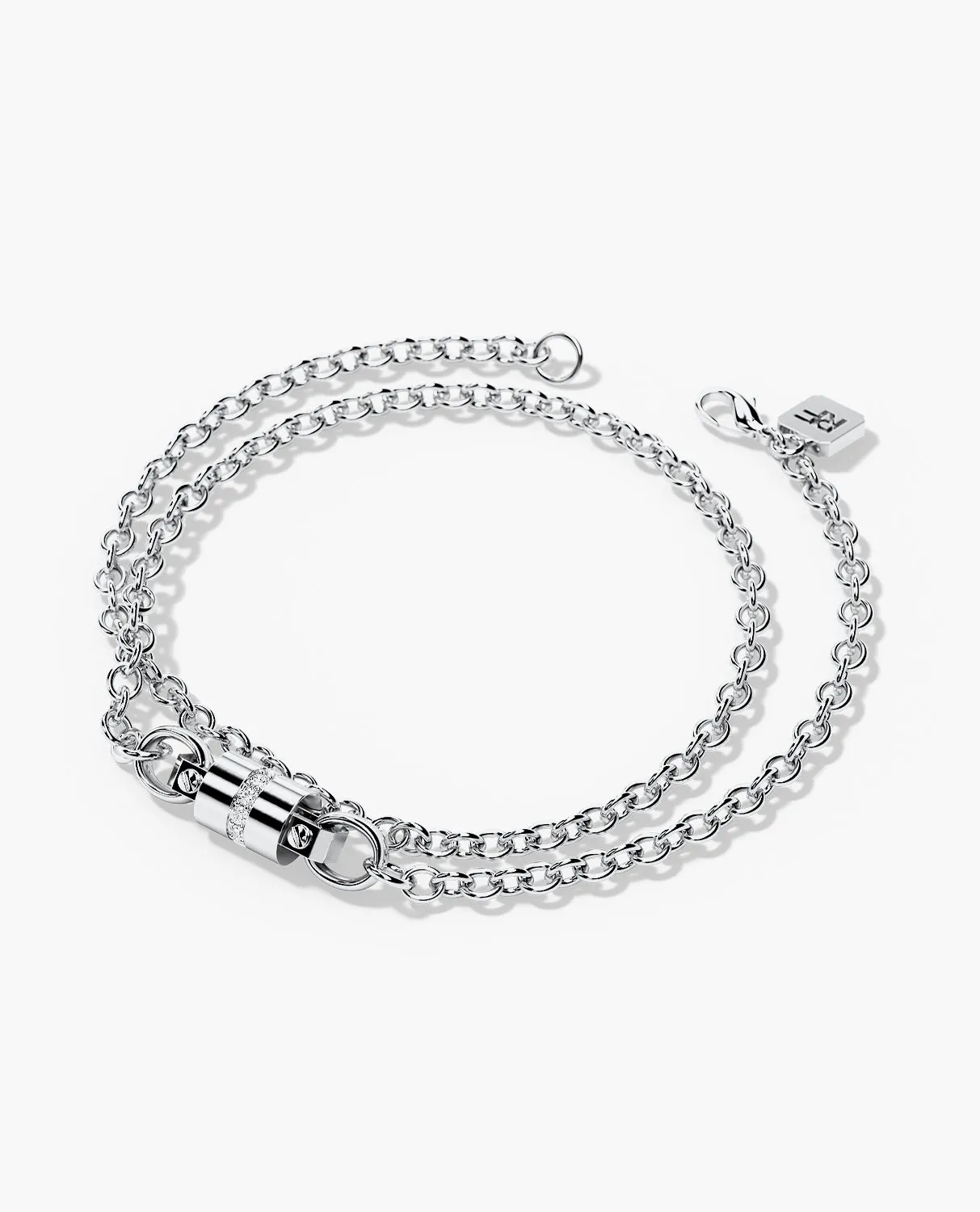 FRANKLIN Gold Charm Bracelet with 0.17ct Diamonds