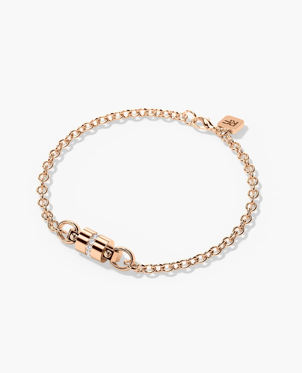 FRANKLIN Gold Charm Bracelet with 0.17ct Diamonds