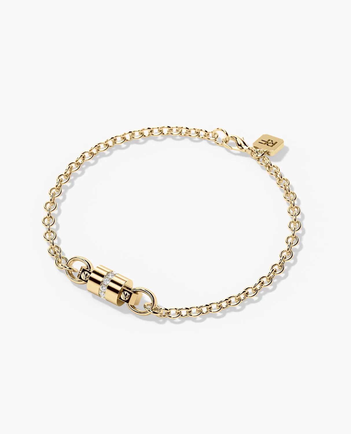 FRANKLIN Gold Charm Bracelet with 0.17ct Diamonds