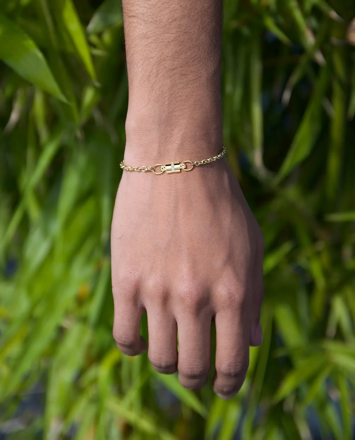 FRANKLIN Gold Charm Bracelet with 0.17ct Diamonds
