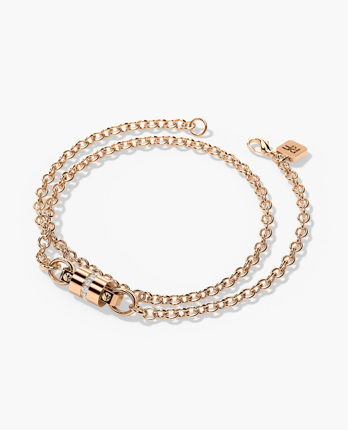 FRANKLIN Gold Charm Bracelet with 0.17ct Diamonds