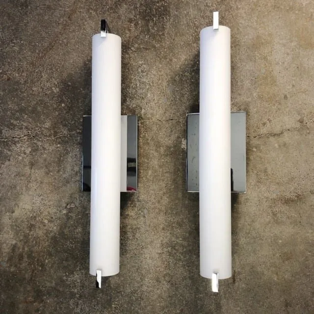 George Kovacs Tube Collection Wall Light in Chrome, Frosted Glass
